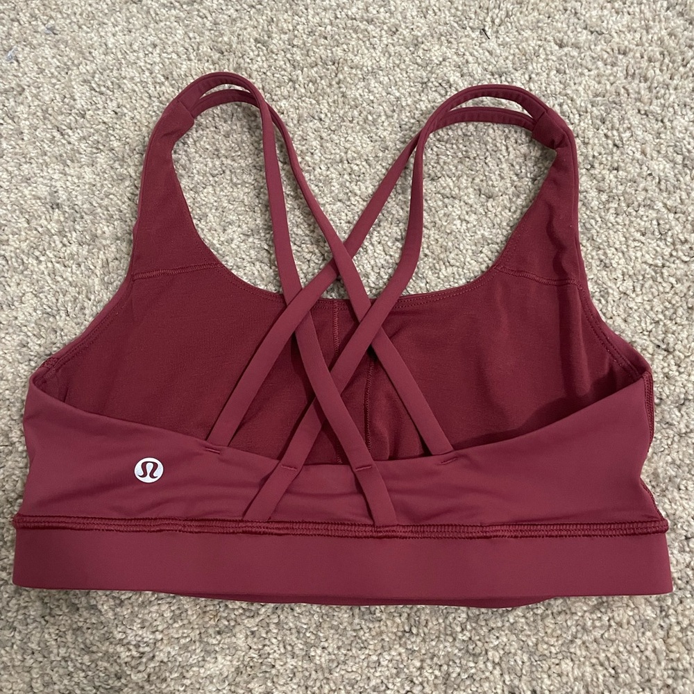 Lululemon Energy Bra Red Merlot Size 6
